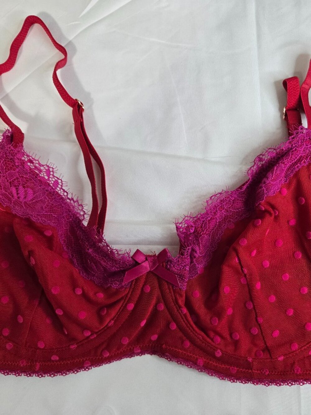 International Concepts Large red polka dot crimson leaf bra style: 100191022